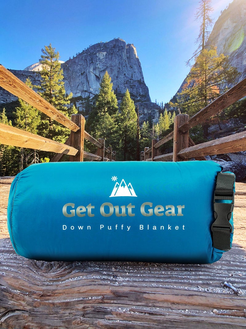Get Out Gear Down Camping Blanket - Outdoor Lightweight Packable 650 Fill Power Down Blanket Compact Waterproof and Warm Backpacking Quilt for Camping Hiking Travel Hammock - Image 2