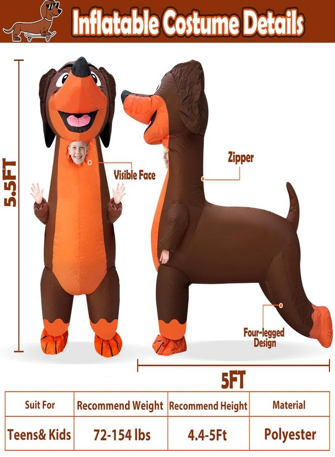 Camlinbo Halloween Four-Legged Dog Inflatable Costumes, Full Body Blow Up Costume for Kids, Funny Halloween Inflatable for Animal Cosplay Party - Image 2