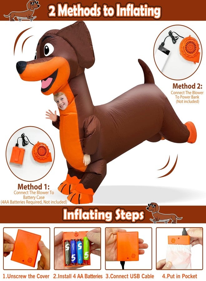 Camlinbo Halloween Four-Legged Dog Inflatable Costumes, Full Body Blow Up Costume for Kids, Funny Halloween Inflatable for Animal Cosplay Party - Image 3