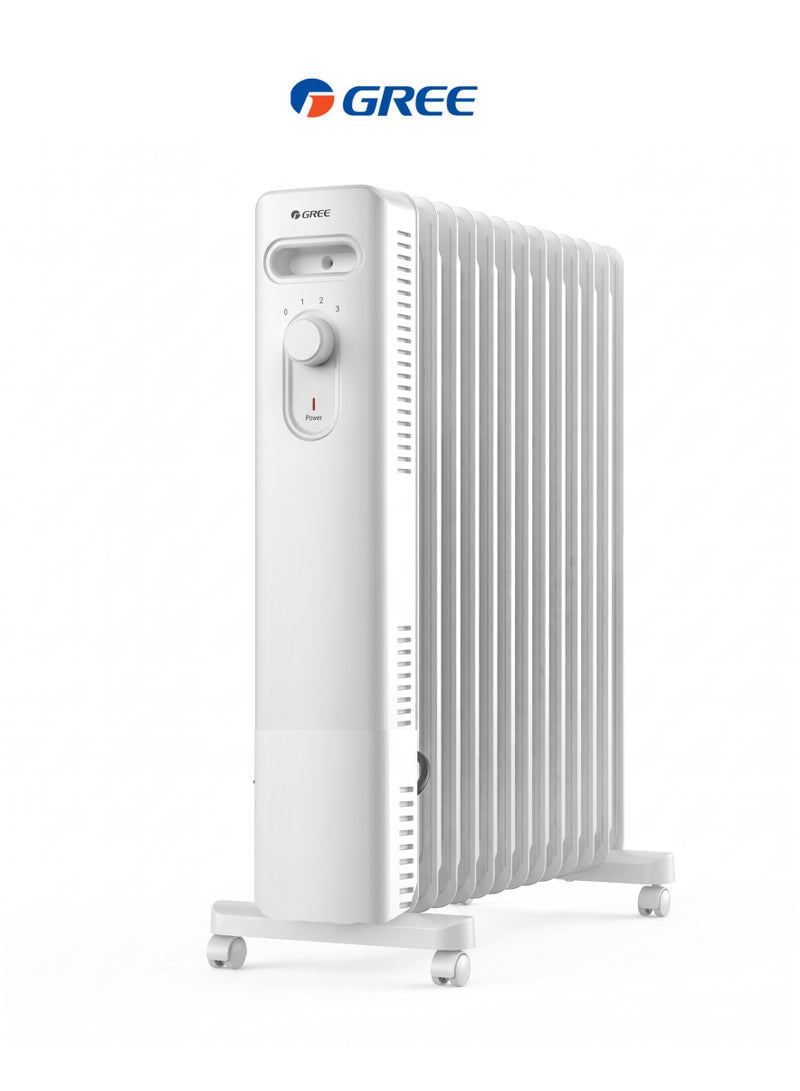 غراي 15 Fins Electric Oil Heater, 2500 Watts - White | NYWK22-25-15A 2500 W NYWK22-25-15A - Image 1