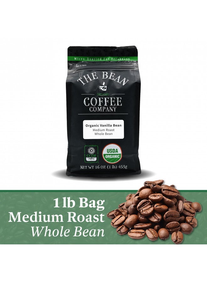 The Bean Coffee Company The Bean Organic Coffee Company Vanilla Bean, Medium Roast, Whole Bean Coffee, 16-Ounce Bag  - Image 1