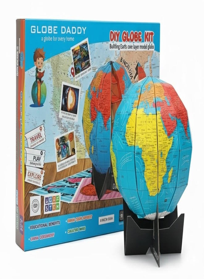 GLOBE DADDY DIY World Globe Kit for Kids - 3D Buildable Educational Toy with Earth Core Layers - Geography Model for Students Ages 3-15 - STEM Learning for Home & Classroom - Image 1