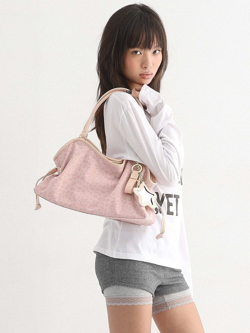 BubbleBum Bad Blue Mini Washed Leopard Dimsum Bag Pink - Image 4
