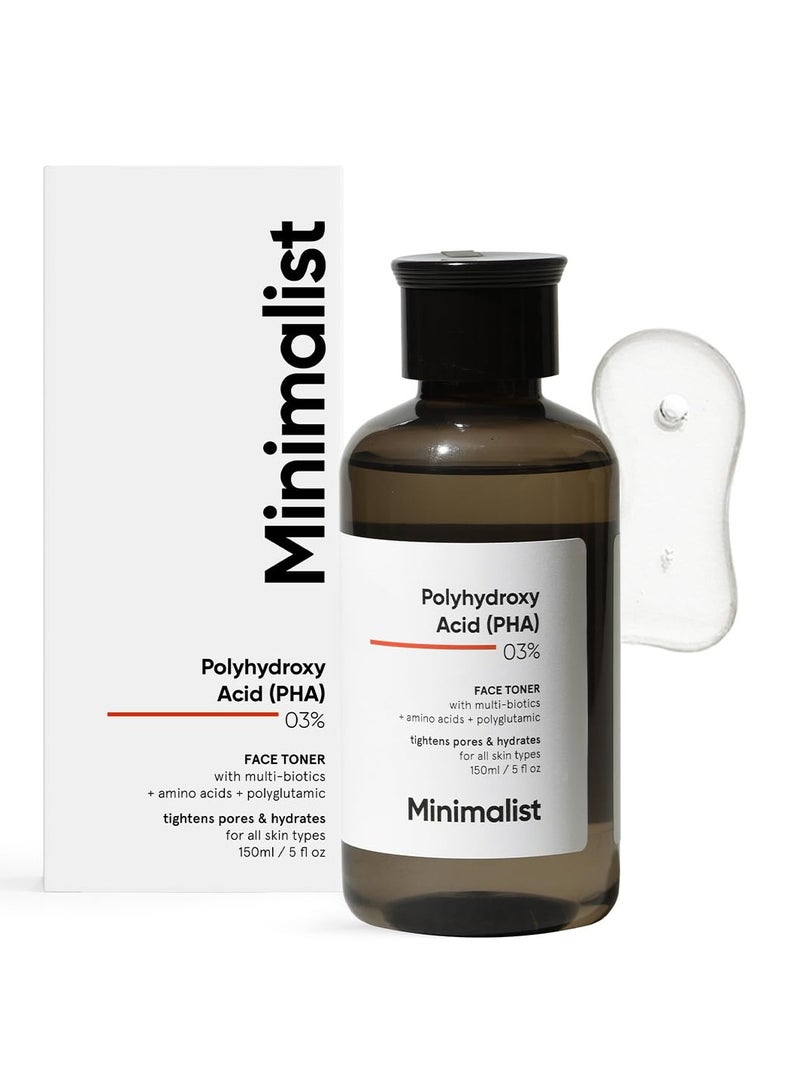 Minimalist Anti Acne PHA 3% Face Toner for Oily Skin | Pore Tightening & Mild Exfoliation For All Skin | Alcohol Free Hydrating Face Toner For Glowing Skin | 150 ml - Image 1