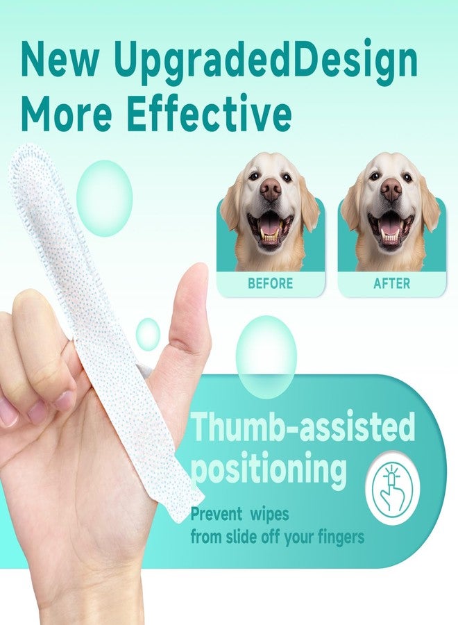 LULUMONSTER Pet Dental Finger Wipes for Dogs & Cats, Dog Teeth Cleaning Wipes Tooth Brushing Kit by Remove Plaque and Tartar & Freshens Breath Buildup No-Rinse Dog Finger Toothbrush Mint Flavor - Image 3