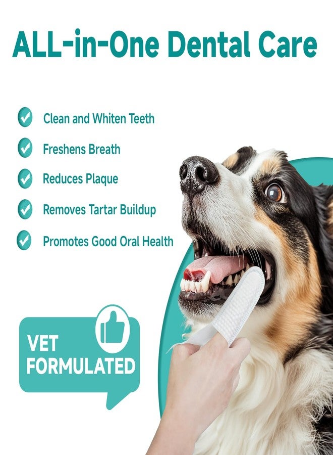 LULUMONSTER Pet Dental Finger Wipes for Dogs & Cats, Dog Teeth Cleaning Wipes Tooth Brushing Kit by Remove Plaque and Tartar & Freshens Breath Buildup No-Rinse Dog Finger Toothbrush Mint Flavor - Image 2