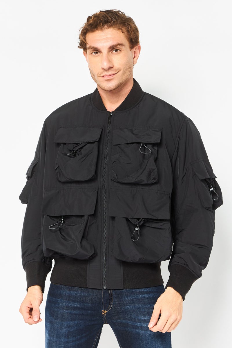 Selected Homme Men PlaIn Windbreaker Jacket, Black - Image 1