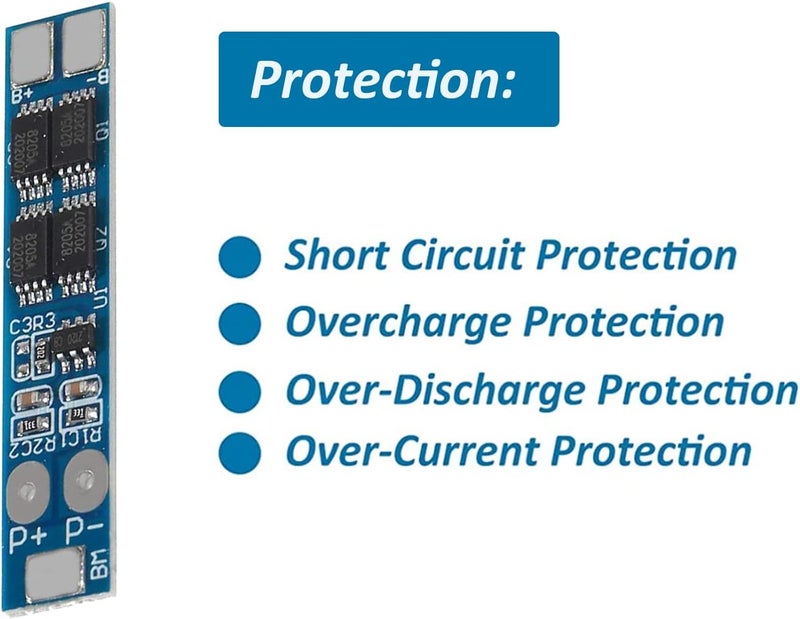 AEDIKO 20pcs 1S 3.7V 4A 18650 Charger PCB BMS Protection Board for Li-ion Lithium Battery Cell (2S) - Image 2