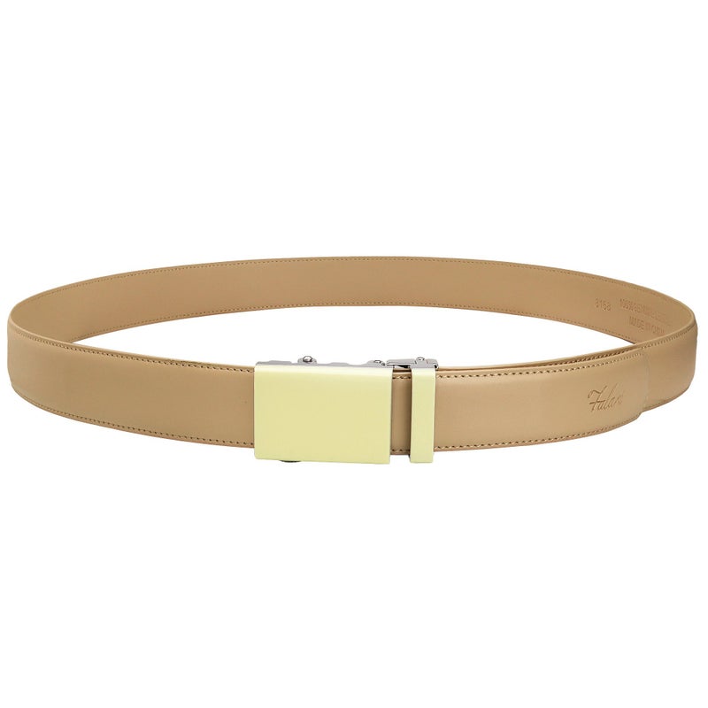 Falari Men's Genuine Leather Ratchet Dress Belt Automatic Sliding Buckle 8168-BGE-L40 - Image 2