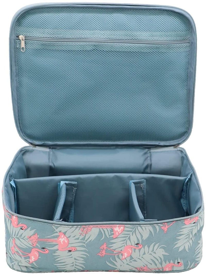 Mivira Travel Portable Cosmetic Makeup Case Organizer Travelling Storage Pouch Bag for Women with Handle - Image 1