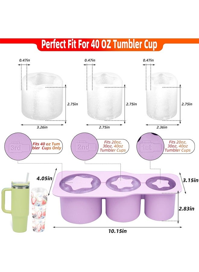 Ice Cube Tray for Tumbler Cups with Sealing Lid, Make 3 Pentagram Cylinder Large Ice Cubes for Chilled Beverages Coffee - Image 2