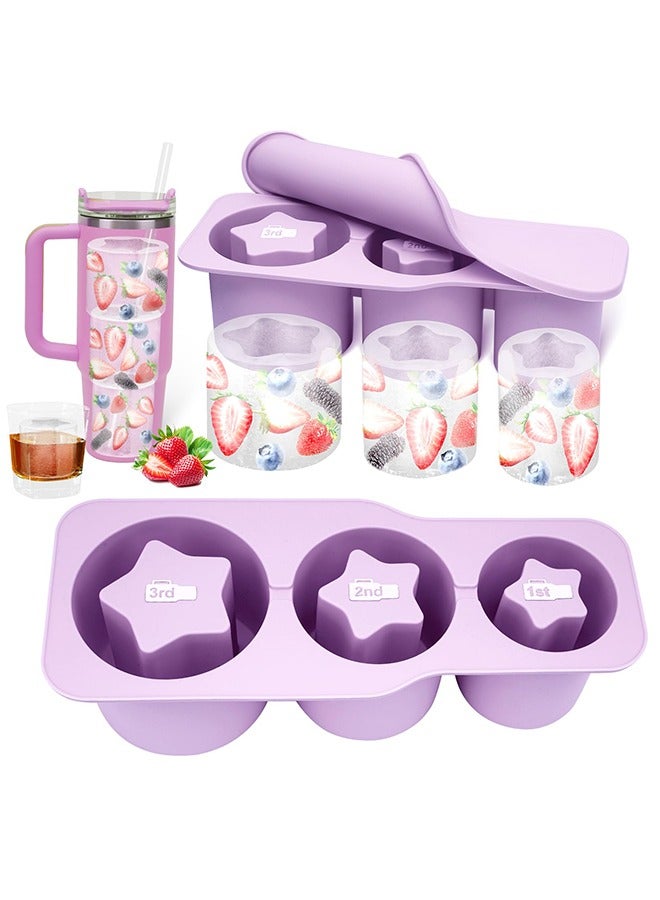 Ice Cube Tray for Tumbler Cups with Sealing Lid, Make 3 Pentagram Cylinder Large Ice Cubes for Chilled Beverages Coffee - Image 1
