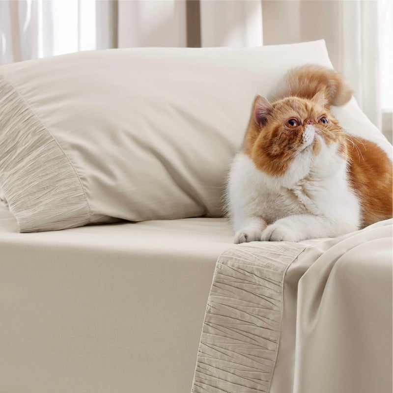 Bedsure Twin Sheets Set - 3 Pieces Soft Twin Bed Sheets - Breathable & Cooling - Hotel Luxury - Easy Care Polyester Microfiber Bedding for Women, Men, Linen - Image 4