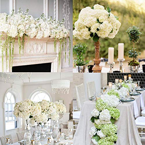 Louiesya Artificial Flowers Silk Hydrangea Flowers with 5 Big Heads Fake Flower Bunch Bouquet for Home Wedding Party Decor DIY (Purple) - Image 5