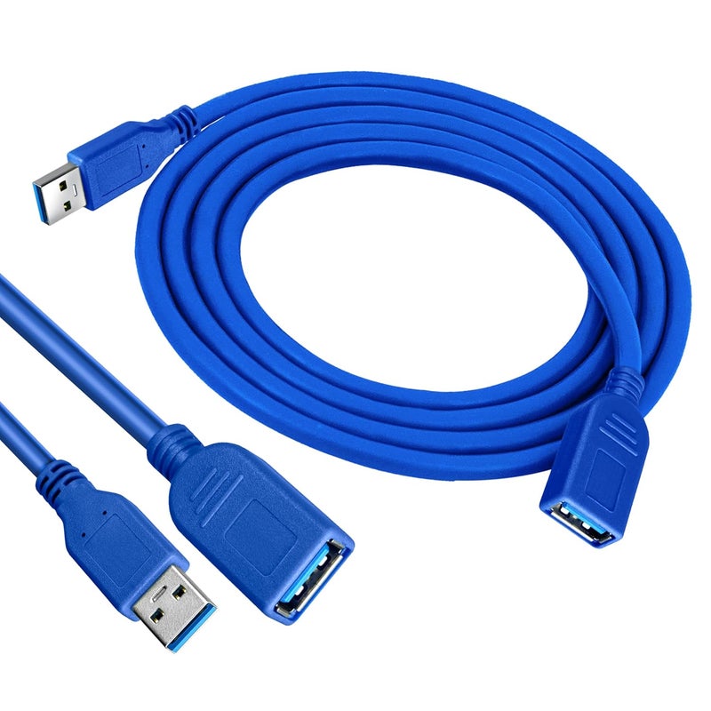 Storite كابل تمديد USB 3.0 ذكر إلى أنثى بسرعة عالية 1.5M 5Gbps لنقل البيانات للوحة المفاتيح، الفأرة، محرك الفلاش، القرص الصلب، الطابعة والمزيد - أزرق - Image 1