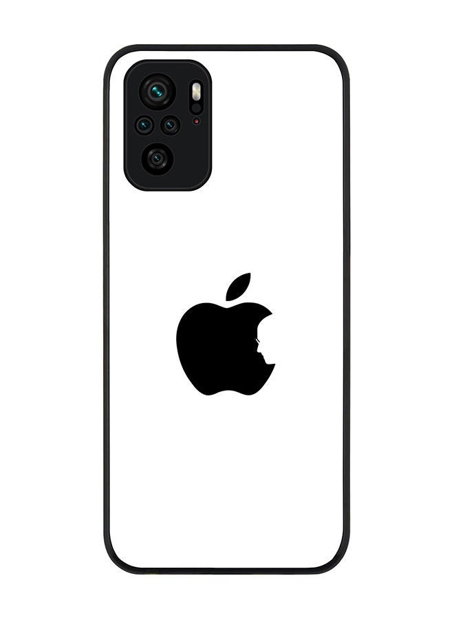 Stylizedd Rugged Black edge case for Redmi Note 10S/Redmi Note 10 4G Slim fit Soft Case Flexible Rubber Edges Anti Drop TPU Gel Thin Cover - Steve's Apple - White - Image 1