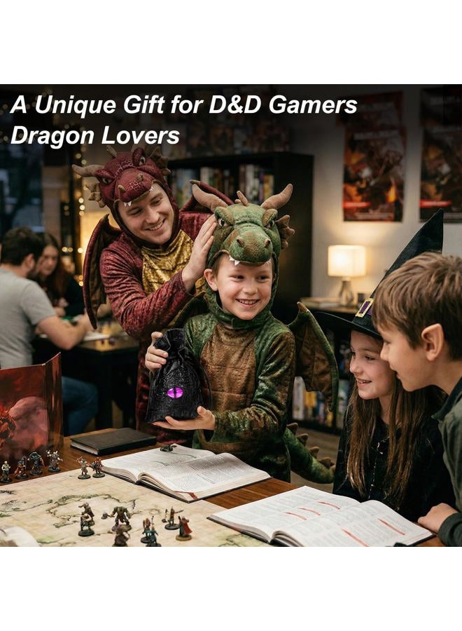 Haxtec Dragon Dice Bag PU Leather DND Dice Pouch with 3D Glass Dragon Eye, Small Drawstring Bag for Dungeons & Dragons, D&D Gamer Gifts for Dragon Lovers, Patent D893867 - Image 5