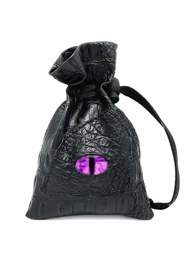 Haxtec Dragon Dice Bag PU Leather DND Dice Pouch with 3D Glass Dragon Eye, Small Drawstring Bag for Dungeons & Dragons, D&D Gamer Gifts for Dragon Lovers, Patent D893867 - Image 1