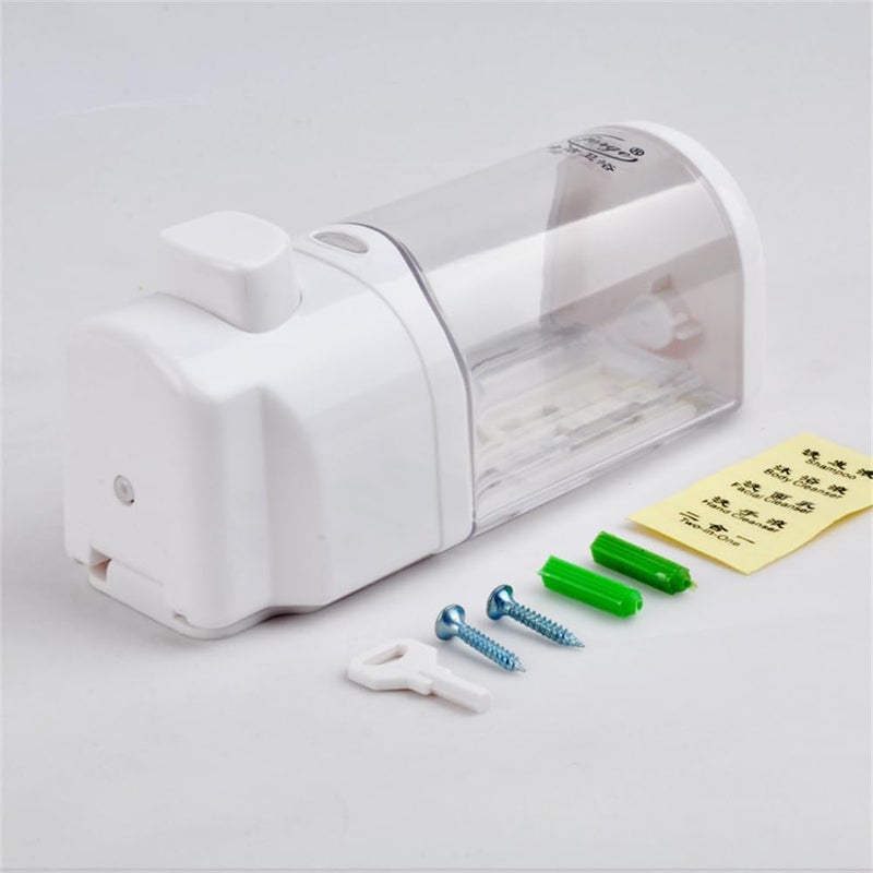 Wall Mount Soap Dispenser, Manual Dispenser for Hand Liquid, Shampoo, Shower Gel, Shampoo, Conditioner, Body Wash, 300ml/10oz, with Installation Tools - Image 2