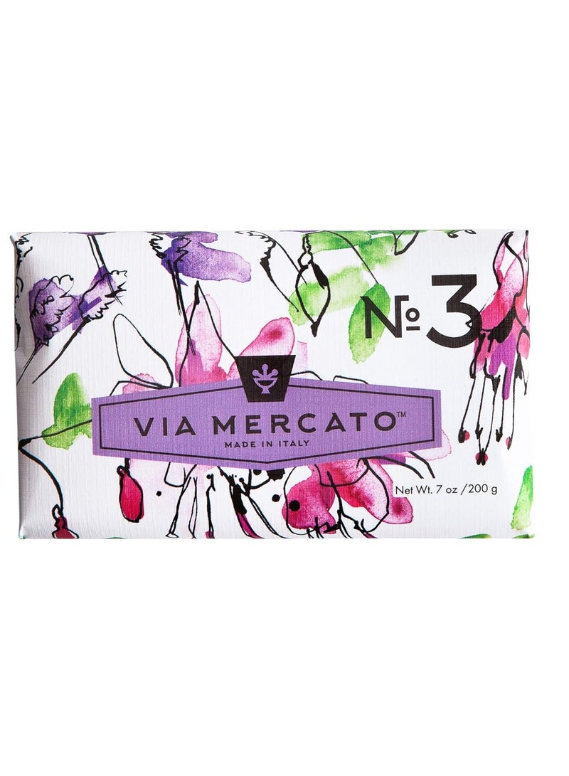 Via Mercato Italian Soap Bar (200 g), No. 3 - Pepe Rose, Lavender & Vanilla Bean  - Image 1