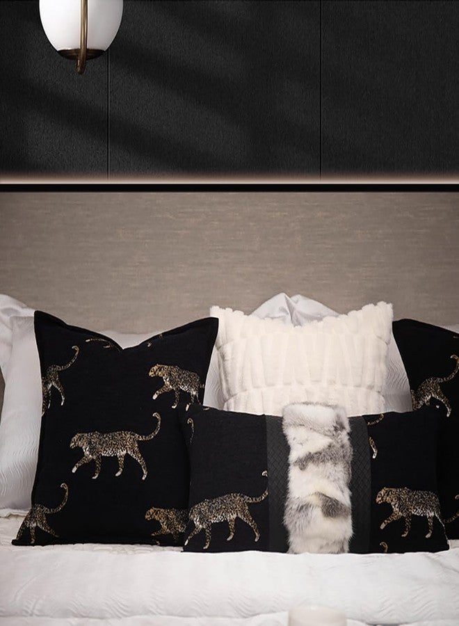 vctops Luxury Tiger Jacquard Throw Pillow Cover Soft Velvet Animal Pattern Decorative Cushion Cover Modern Square Accent Pillowcase for Couch Bedroom Living Room (Type B,18"x18") - Image 4