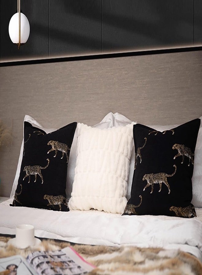 vctops Luxury Tiger Jacquard Throw Pillow Cover Soft Velvet Animal Pattern Decorative Cushion Cover Modern Square Accent Pillowcase for Couch Bedroom Living Room (Type B,18"x18") - Image 5