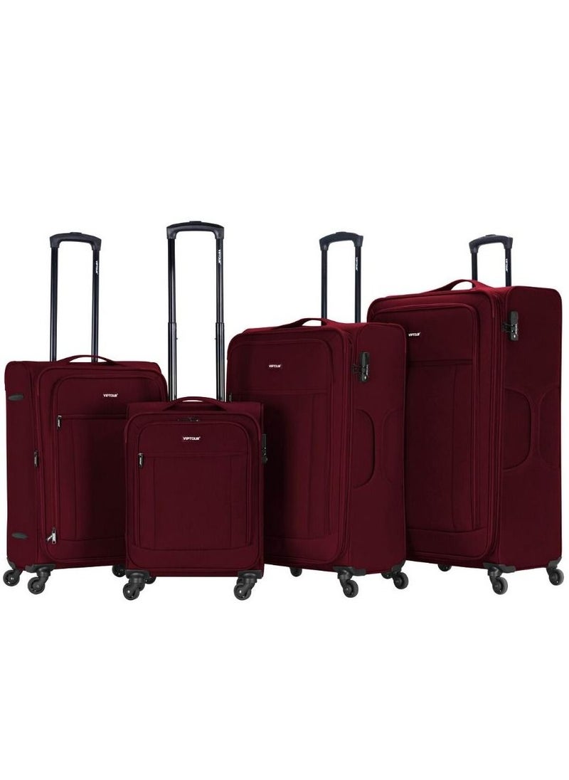 VIPTOUR - Set of 4 Light Weight Polyester Jacqard Trolley Luggage With Number Lock 20,24,28,32 Inches - Image 1