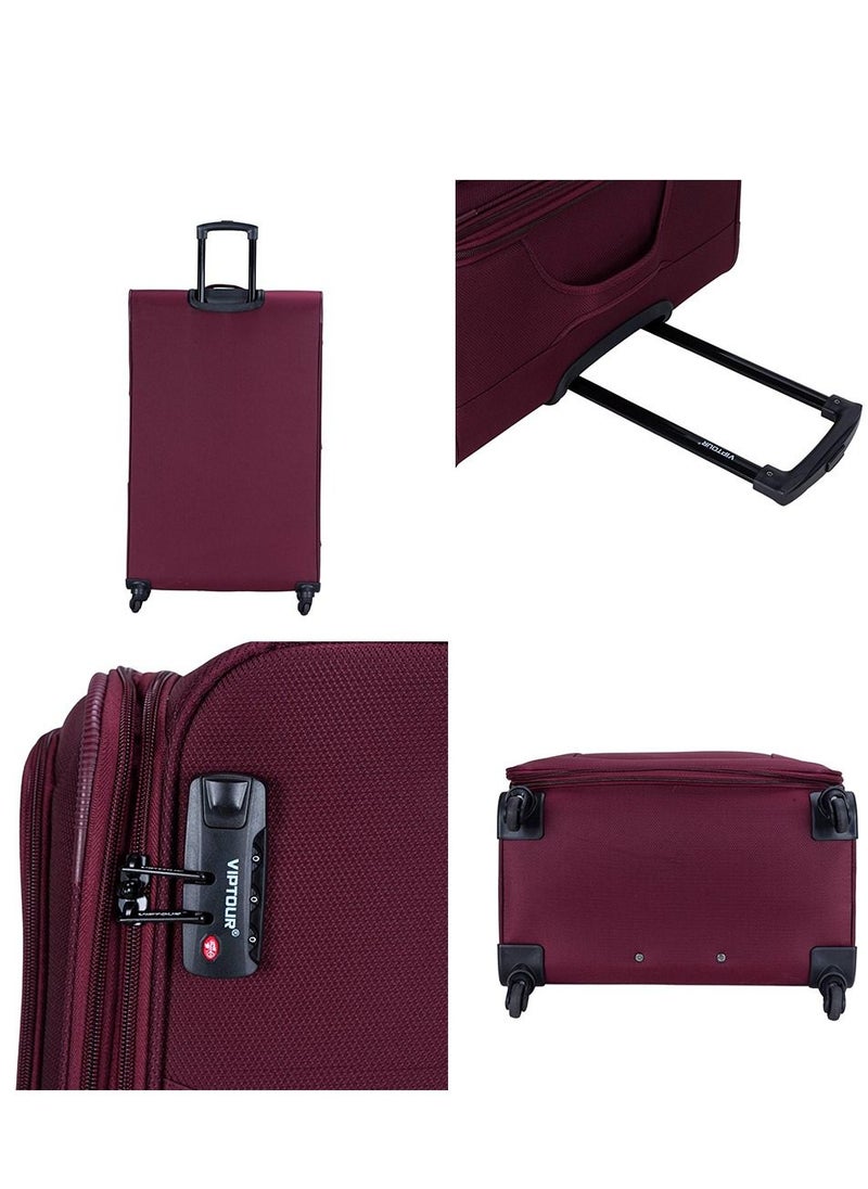 VIPTOUR - Set of 4 Light Weight Polyester Jacqard Trolley Luggage With Number Lock 20,24,28,32 Inches - Image 1
