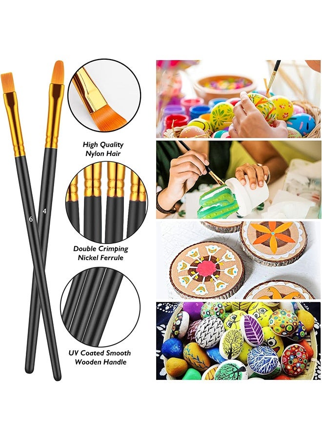 MXN Paint Brushes Set - 20 Pcs Paint Brushes for Acrylic Painting, Oil Watercolor Acrylic Paint Brush, Artist Paintbrushes for Body Face Rock Canvas, Kids Adult Drawing Arts Crafts Supplies (Blue+Black) - Image 3