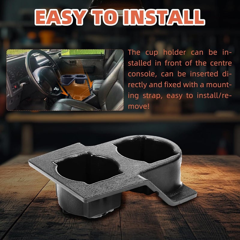 Flylin Center Console for Cars, Vintage Car Console Cup Holder Organizer ABS Anti-Slip Interior Accessory for Drinks Mugs, Resistant Water Bottle Holder Stand Replacement for Nissan Patrol GQ Y60 1988-1997 - Image 3