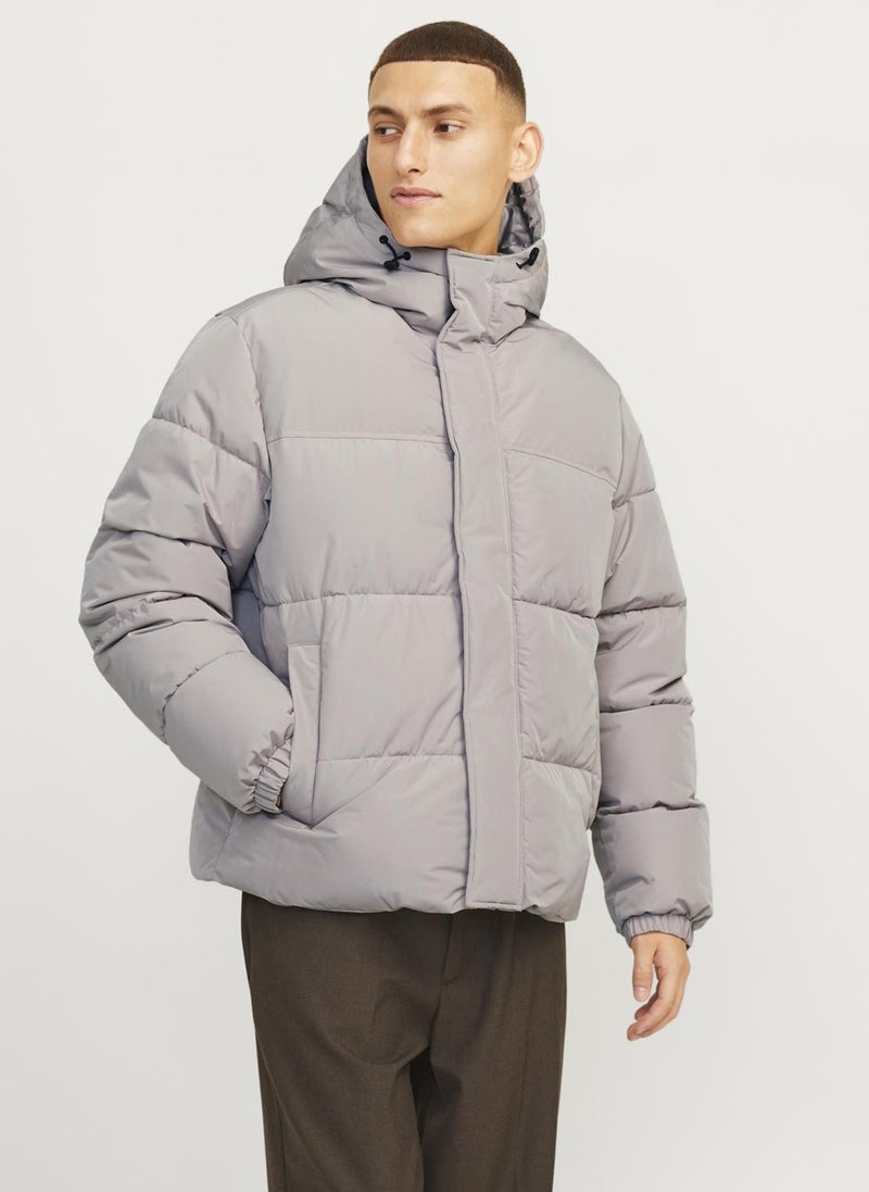 Jack Jones Beige Men's Coat 12256974_JJEBRADLEY Puffer Hood Sn - Image 1