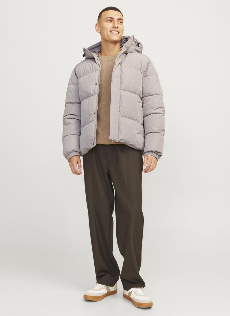 Jack Jones Beige Men's Coat 12256974_JJEBRADLEY Puffer Hood Sn - Image 2
