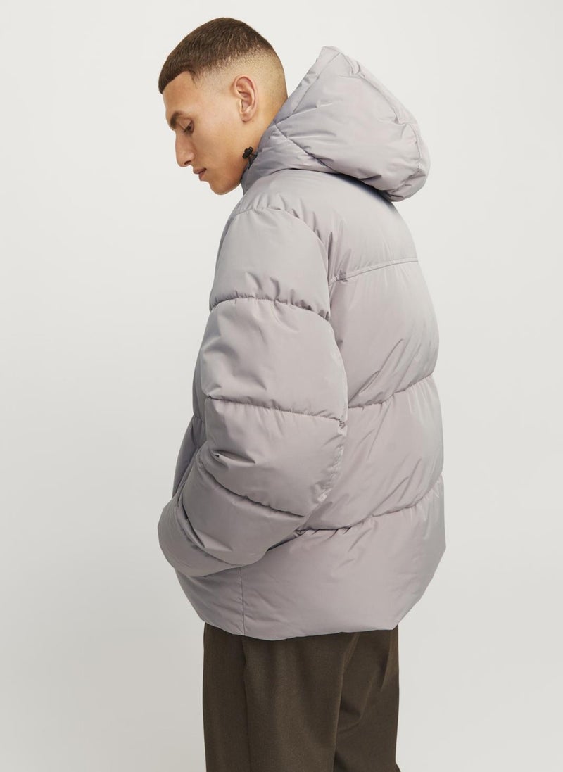 Jack Jones Beige Men's Coat 12256974_JJEBRADLEY Puffer Hood Sn - Image 3