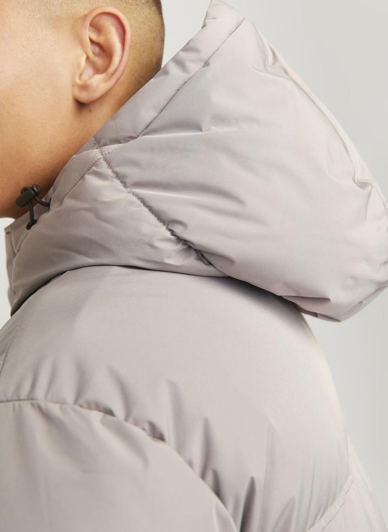 Jack Jones Beige Men's Coat 12256974_JJEBRADLEY Puffer Hood Sn - Image 4