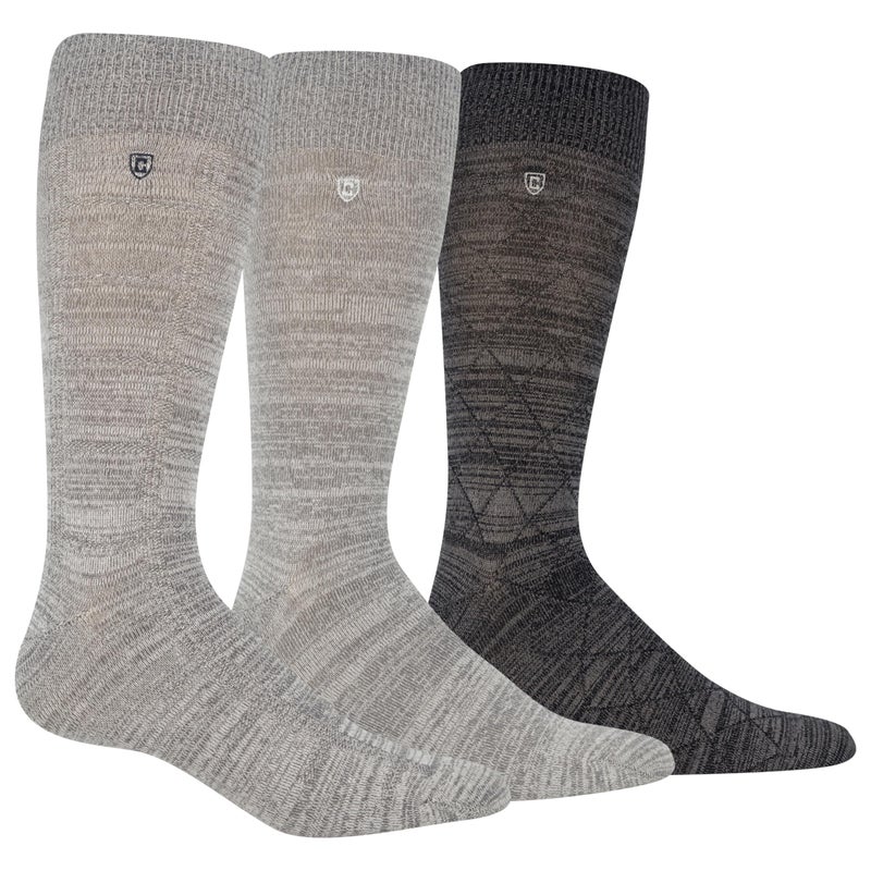 Chaps mens Assorted Soft Dress Crew With Argyle Fashion Patterns (3 Pack) Sock, Gray Assorted, Shoe Size 6-12 US