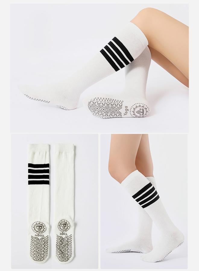 Styli Active Multi Stripe Silicon Base Mid Calf Yoga Socks - Image 1