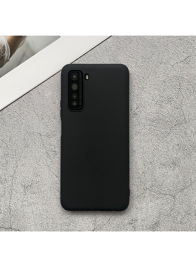 Protective Cover For Huawei Nova 7 SE , Slim Fit Soft Back TPU Case Flexible Silicone Cover Compatible For Huawei Nova 7 SE - Black