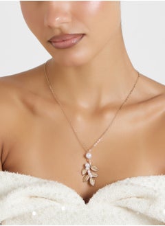 ELLA Leaf Pearl Pendant Necklace  - Image 4