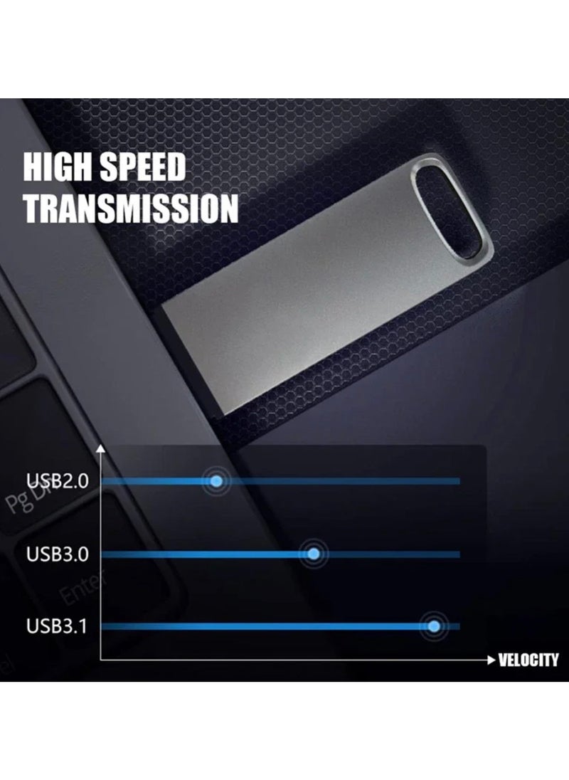 Generic - 2TB USB Flash Drive High Speed with Key Slot and Cover for Optimal Protection and Waterproof OTG Memory for Smartphones, Computers, Tablets, PC, Cars and Android Devices - Image 1