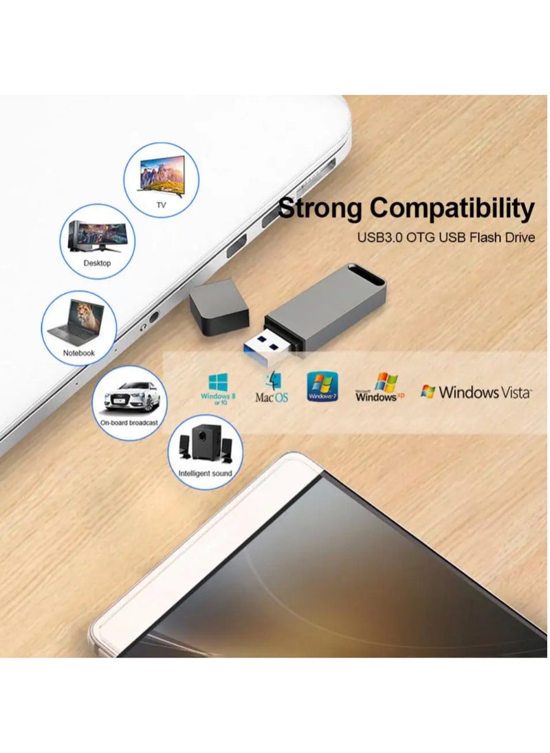 Generic - 2TB USB Flash Drive High Speed with Key Slot and Cover for Optimal Protection and Waterproof OTG Memory for Smartphones, Computers, Tablets, PC, Cars and Android Devices - Image 1