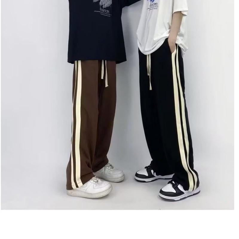 Color Contrast Striped Straight Leg Pants Men'S Hip-Hop American Style Men'S And Women'S Dipping Wide Leg Pants Korean-Style All-Match High Quality - Image 5