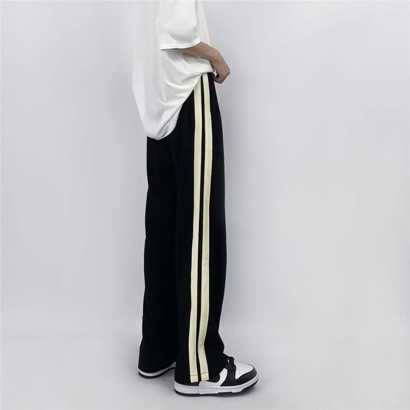Color Contrast Striped Straight Leg Pants Men'S Hip-Hop American Style Men'S And Women'S Dipping Wide Leg Pants Korean-Style All-Match High Quality - Image 4