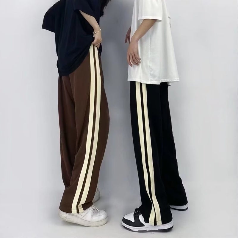 Color Contrast Striped Straight Leg Pants Men'S Hip-Hop American Style Men'S And Women'S Dipping Wide Leg Pants Korean-Style All-Match High Quality - Image 3