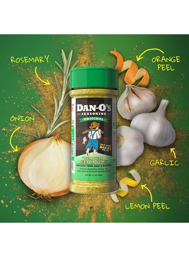 Dan-O's Original Seasoning, 3.5 oz Bottle, All Purpose Seasoning for Chicken, Turkey, Beef, Veggies and More, Sugar Free, Zero Calorie, Use this Spice Blend to Craft a Marinade, Dry Rub or Sauce - Image 2