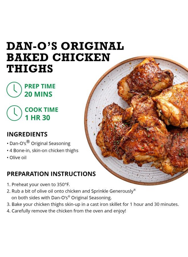 Dan-O's Original Seasoning, 3.5 oz Bottle, All Purpose Seasoning for Chicken, Turkey, Beef, Veggies and More, Sugar Free, Zero Calorie, Use this Spice Blend to Craft a Marinade, Dry Rub or Sauce - Image 4