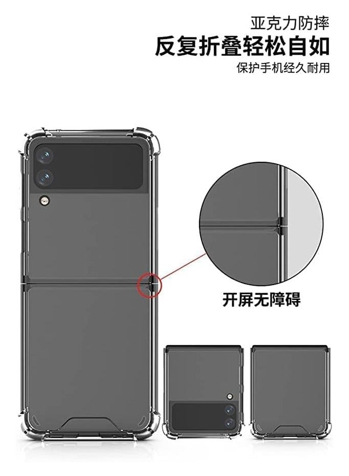 آي توب جراب خلفي اكريليك بحواف مع واقي كاميرا كامل سامسونج جالاكسي Z فليب 4 - (شفاف) - Image 5