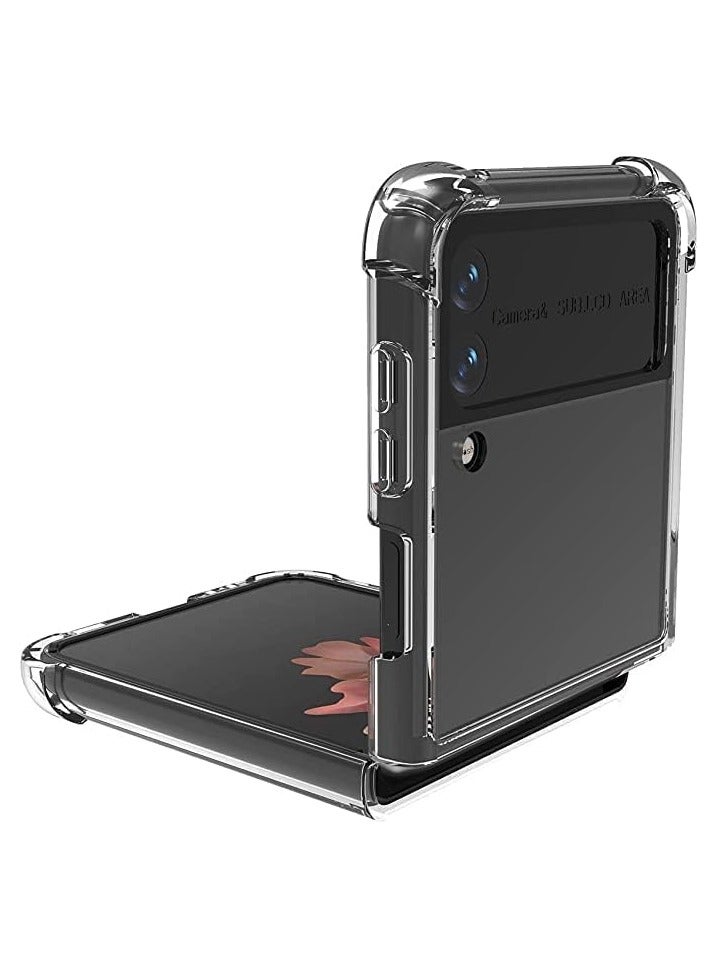آي توب جراب خلفي اكريليك بحواف مع واقي كاميرا كامل سامسونج جالاكسي Z فليب 4 - (شفاف) - Image 3