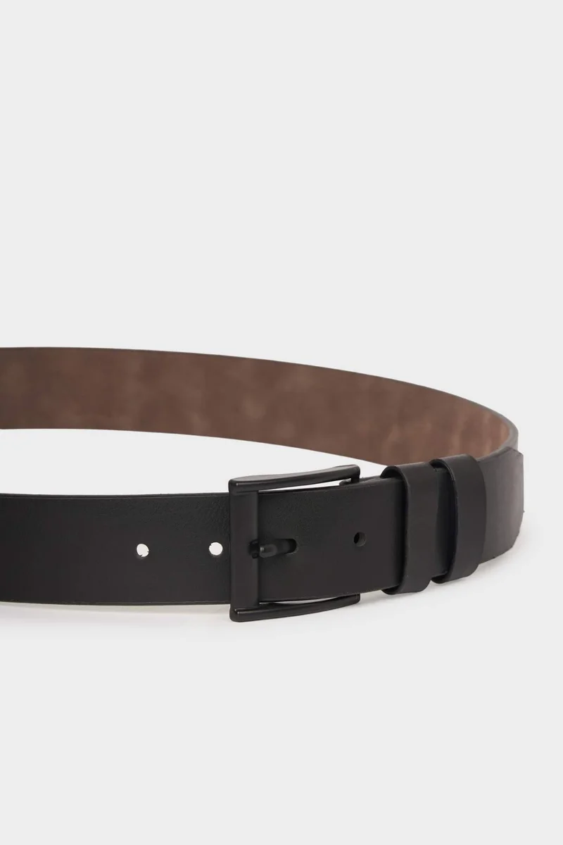ديفاكتو Man Rectangle Clasp Faux Leather Denim Belt