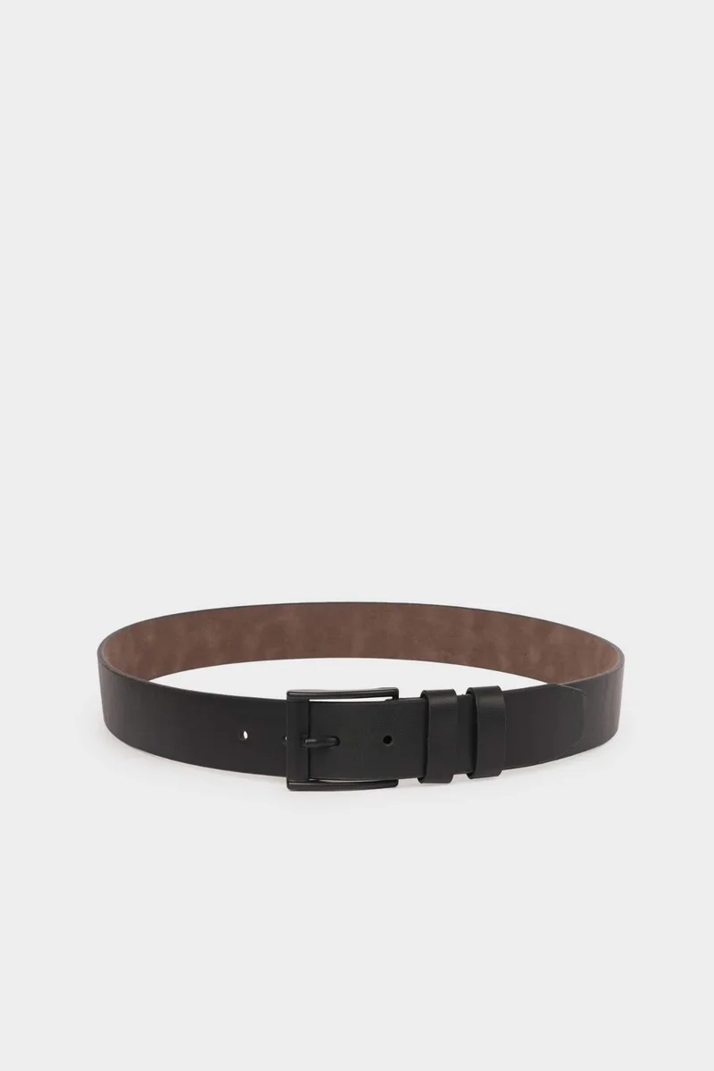 ديفاكتو Man Rectangle Clasp Faux Leather Denim Belt