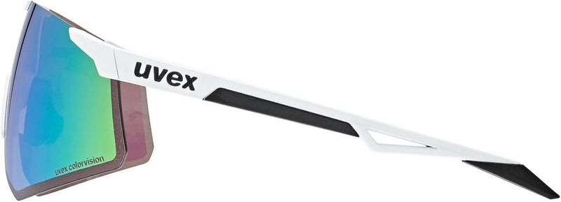 Uvex Pace Perform CV Bicycle Bike Sunglasses - High-Performance Cycling Eyewear - Colorvision Technology - Full UV Protection - White Matt/Mirror Green - Image 4